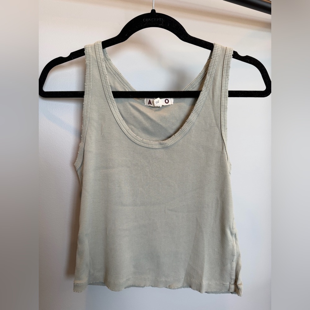 AMO Ribbed Green Tank Top